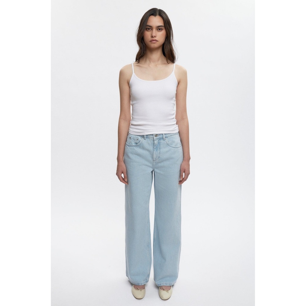 KOTN Sinai Denim Light Wash Wide Leg Jeans Womens Size 29 High Mid Rise Cotton